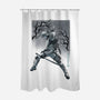 Grey Vigilante Sumi-E-None-Polyester-Shower Curtain-Astrobot Invention