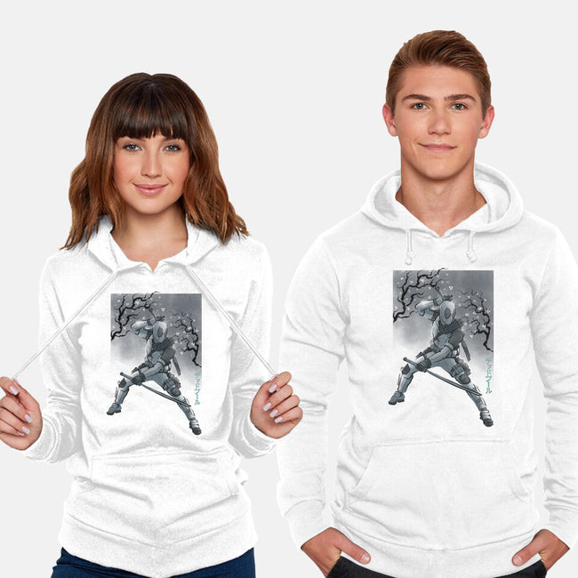 Grey Vigilante Sumi-E-Unisex-Pullover-Sweatshirt-Astrobot Invention