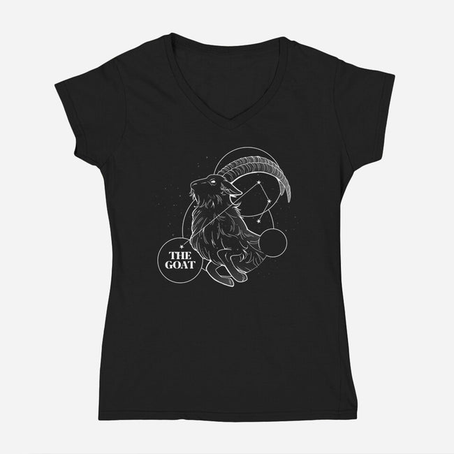 The Goat Astrological Sign-Womens-V-Neck-Tee-tobefonseca