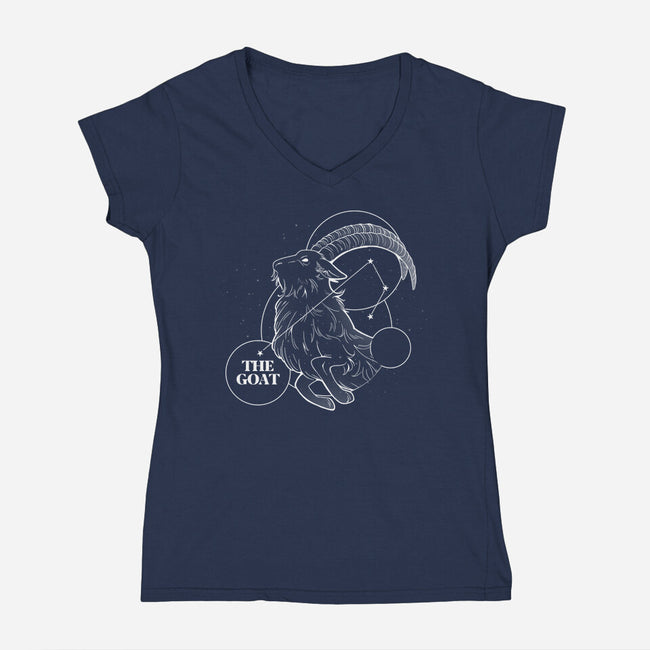 The Goat Astrological Sign-Womens-V-Neck-Tee-tobefonseca