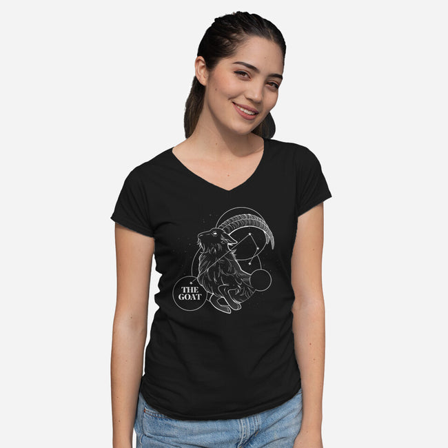The Goat Astrological Sign-Womens-V-Neck-Tee-tobefonseca
