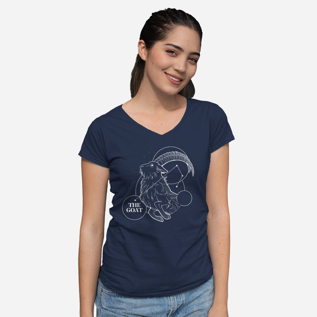 The Goat Astrological Sign-Womens-V-Neck-Tee-tobefonseca