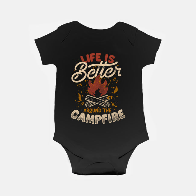 Life Is Better Around The Campfire-Baby-Basic-Onesie-tobefonseca