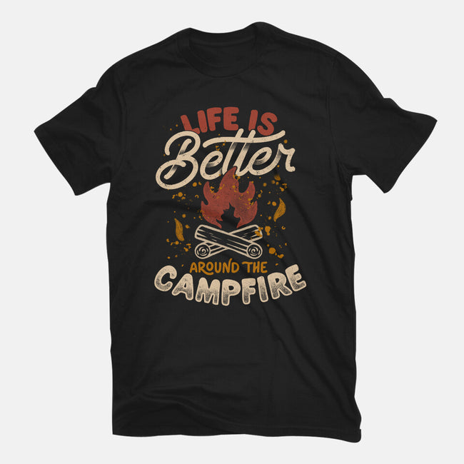 Life Is Better Around The Campfire-Unisex-Basic-Tee-tobefonseca