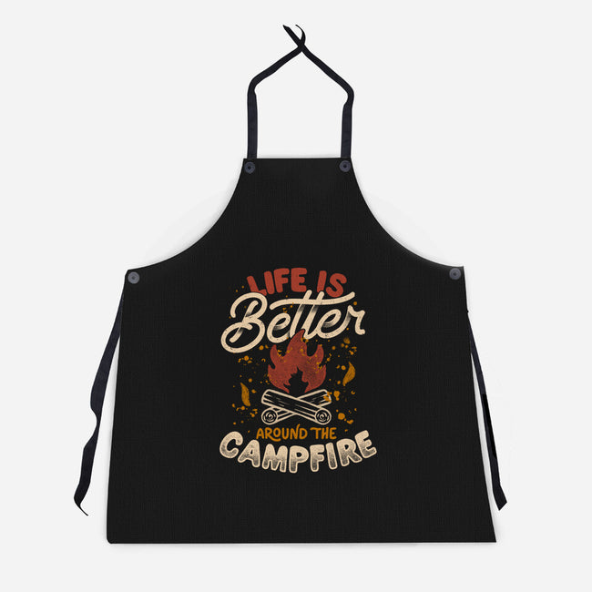 Life Is Better Around The Campfire-Unisex-Kitchen-Apron-tobefonseca