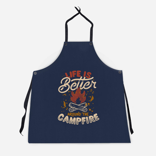 Life Is Better Around The Campfire-Unisex-Kitchen-Apron-tobefonseca
