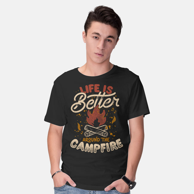 Life Is Better Around The Campfire-Mens-Basic-Tee-tobefonseca