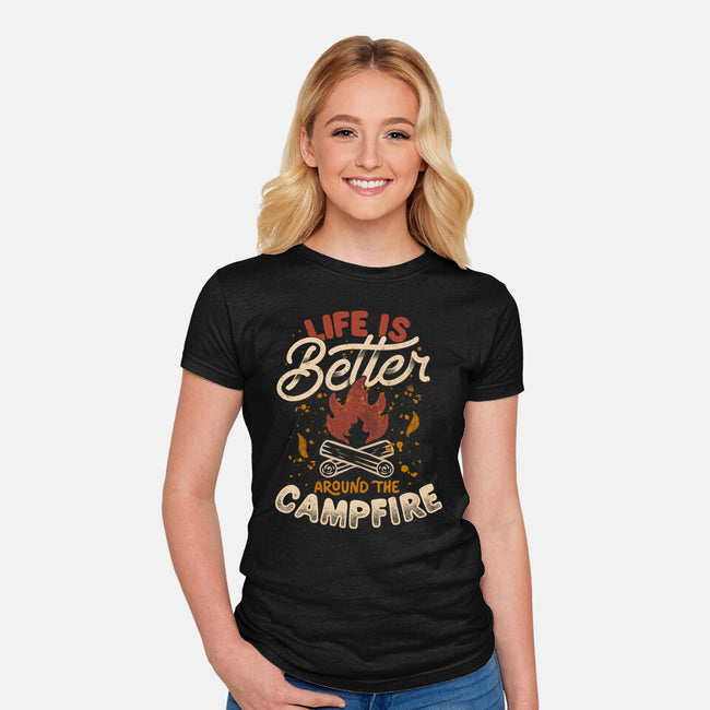 Life Is Better Around The Campfire-Womens-Fitted-Tee-tobefonseca