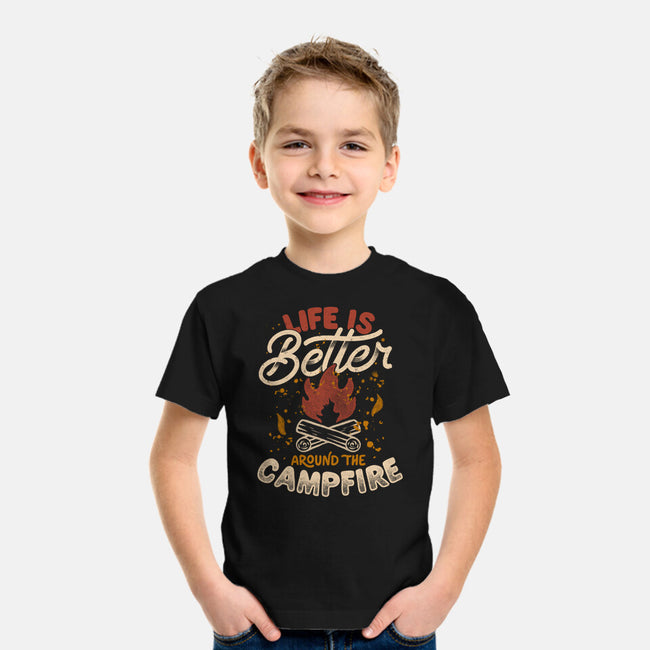Life Is Better Around The Campfire-Youth-Basic-Tee-tobefonseca