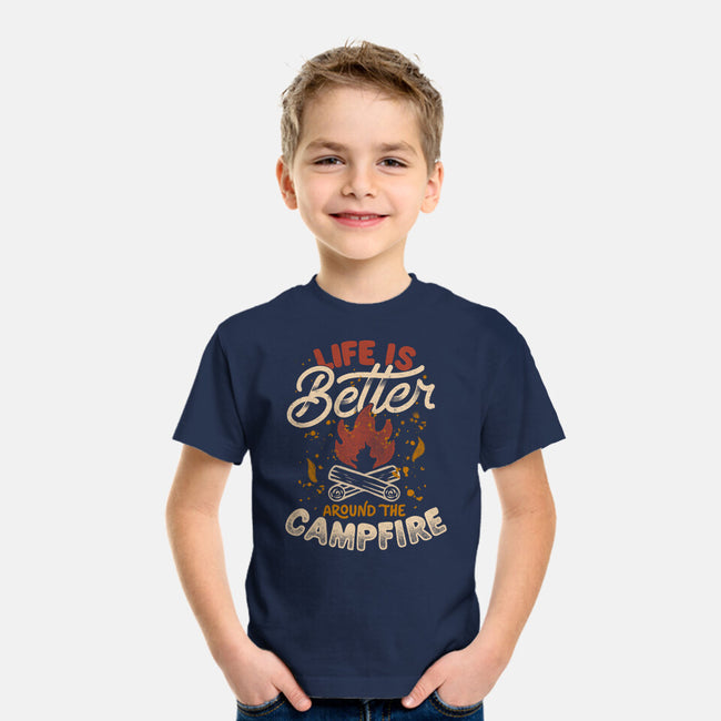 Life Is Better Around The Campfire-Youth-Basic-Tee-tobefonseca
