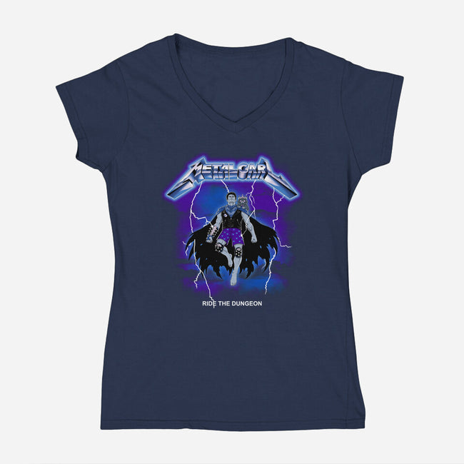 Metal Carl-Womens-V-Neck-Tee-retrodivision