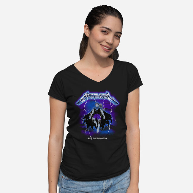 Metal Carl-Womens-V-Neck-Tee-retrodivision