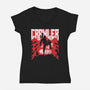 Classic Crawler-Womens-V-Neck-Tee-rocketman_art