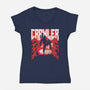Classic Crawler-Womens-V-Neck-Tee-rocketman_art