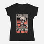 Skull Coffee Silence-Womens-V-Neck-Tee-Studio Mootant