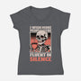 Skull Coffee Silence-Womens-V-Neck-Tee-Studio Mootant