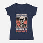Skull Coffee Silence-Womens-V-Neck-Tee-Studio Mootant