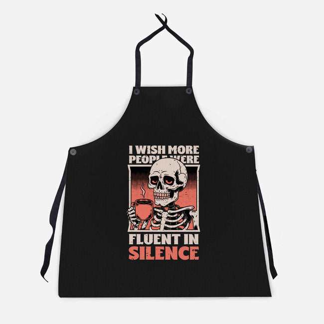 Skull Coffee Silence-Unisex-Kitchen-Apron-Studio Mootant