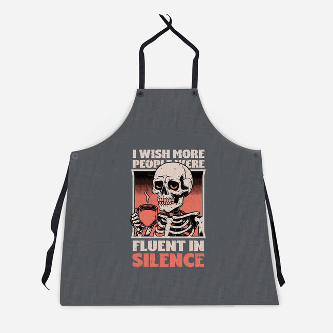 Skull Coffee Silence-Unisex-Kitchen-Apron-Studio Mootant