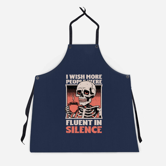 Skull Coffee Silence-Unisex-Kitchen-Apron-Studio Mootant