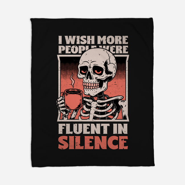 Skull Coffee Silence-None-Fleece-Blanket-Studio Mootant