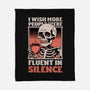 Skull Coffee Silence-None-Fleece-Blanket-Studio Mootant