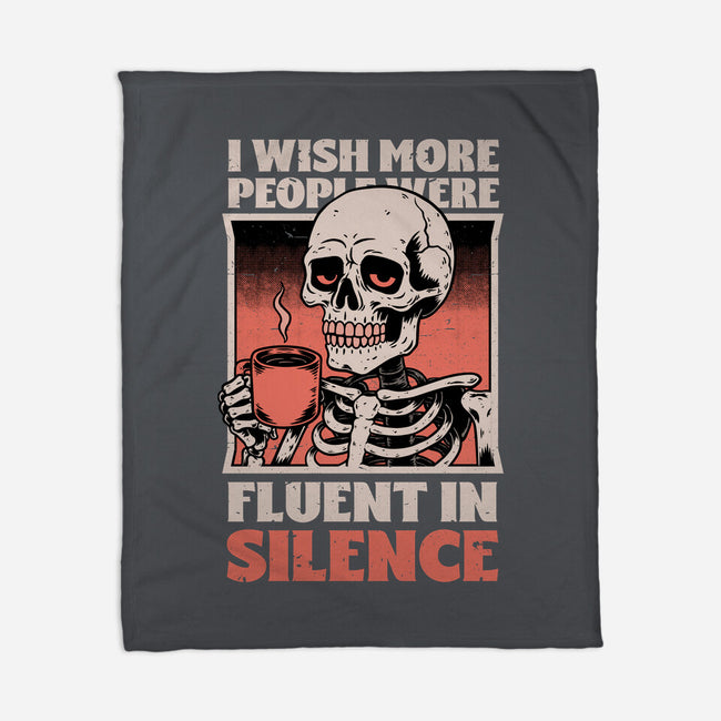 Skull Coffee Silence-None-Fleece-Blanket-Studio Mootant