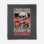 Skull Coffee Silence-None-Fleece-Blanket-Studio Mootant