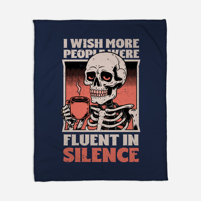 Skull Coffee Silence-None-Fleece-Blanket-Studio Mootant