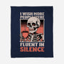 Skull Coffee Silence-None-Fleece-Blanket-Studio Mootant