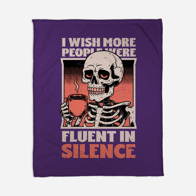Skull Coffee Silence-None-Fleece-Blanket-Studio Mootant