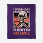 Skull Coffee Silence-None-Fleece-Blanket-Studio Mootant