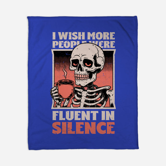 Skull Coffee Silence-None-Fleece-Blanket-Studio Mootant