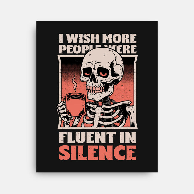 Skull Coffee Silence-None-Stretched-Canvas-Studio Mootant
