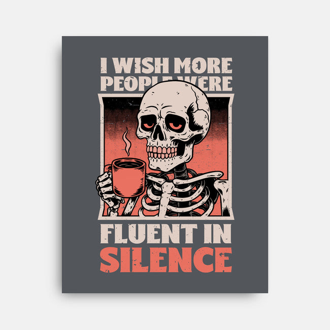 Skull Coffee Silence-None-Stretched-Canvas-Studio Mootant