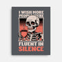 Skull Coffee Silence-None-Stretched-Canvas-Studio Mootant