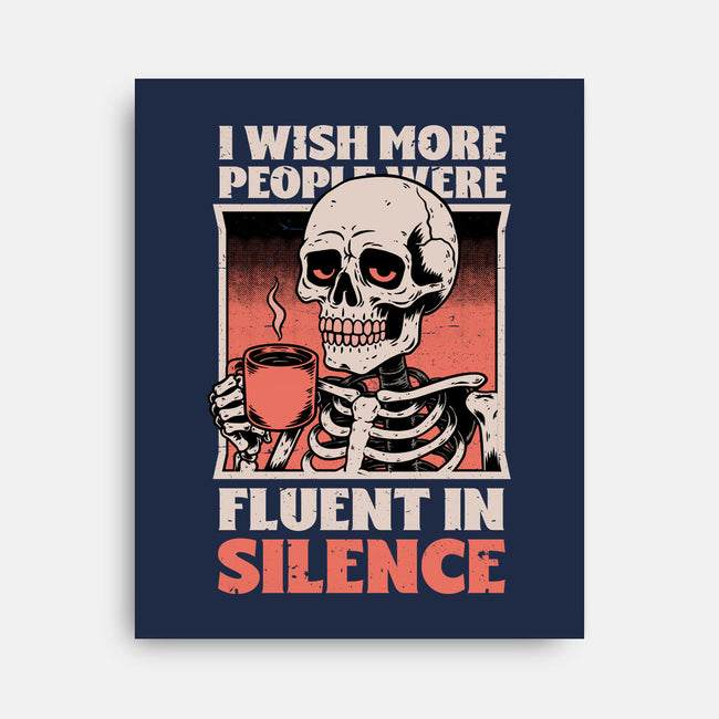 Skull Coffee Silence-None-Stretched-Canvas-Studio Mootant
