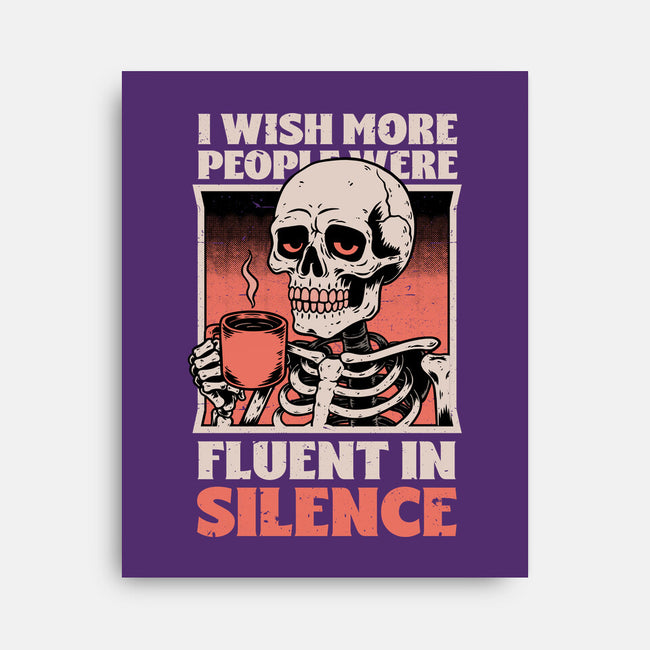 Skull Coffee Silence-None-Stretched-Canvas-Studio Mootant