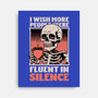 Skull Coffee Silence-None-Stretched-Canvas-Studio Mootant