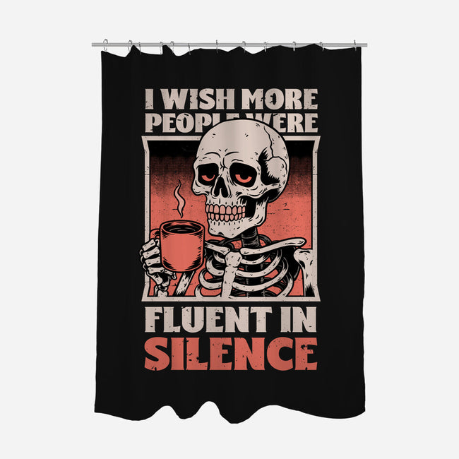Skull Coffee Silence-None-Polyester-Shower Curtain-Studio Mootant