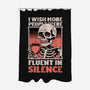 Skull Coffee Silence-None-Polyester-Shower Curtain-Studio Mootant