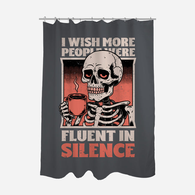 Skull Coffee Silence-None-Polyester-Shower Curtain-Studio Mootant
