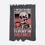 Skull Coffee Silence-None-Polyester-Shower Curtain-Studio Mootant