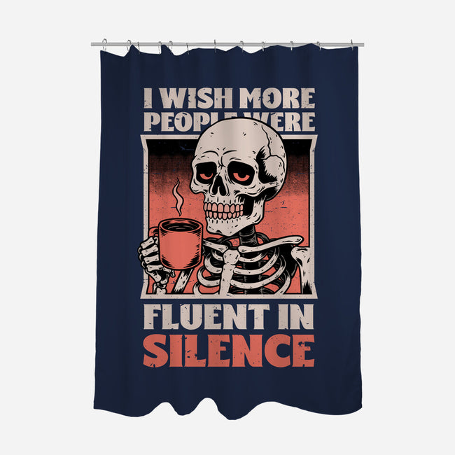 Skull Coffee Silence-None-Polyester-Shower Curtain-Studio Mootant