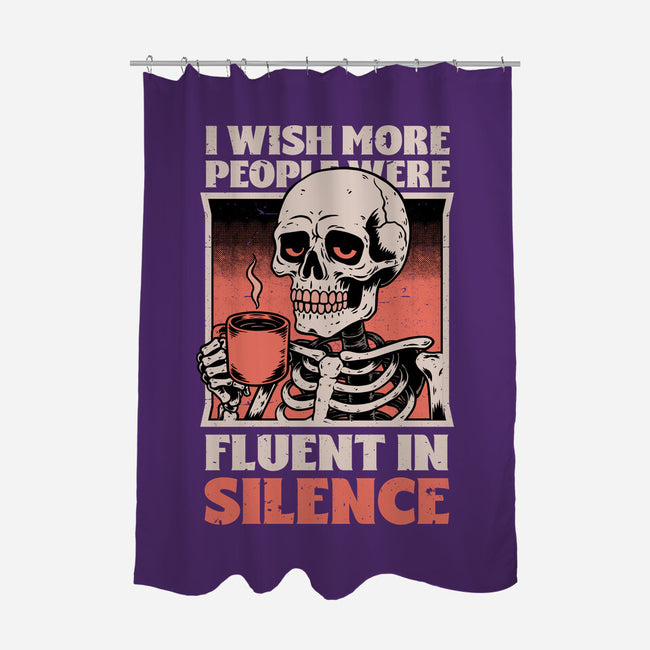 Skull Coffee Silence-None-Polyester-Shower Curtain-Studio Mootant