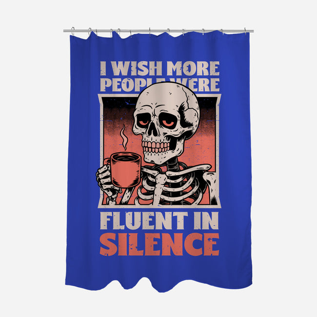 Skull Coffee Silence-None-Polyester-Shower Curtain-Studio Mootant