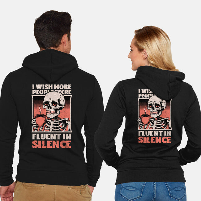 Skull Coffee Silence-Unisex-Zip-Up-Sweatshirt-Studio Mootant