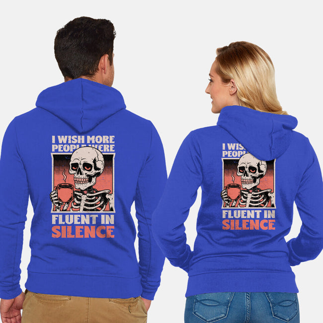Skull Coffee Silence-Unisex-Zip-Up-Sweatshirt-Studio Mootant