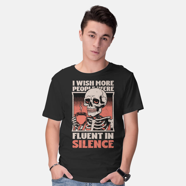 Skull Coffee Silence-Mens-Basic-Tee-Studio Mootant