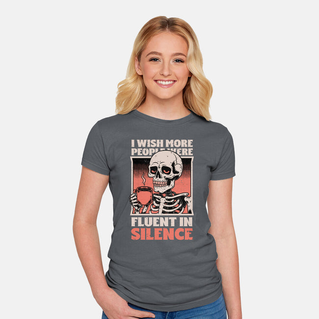 Skull Coffee Silence-Womens-Fitted-Tee-Studio Mootant